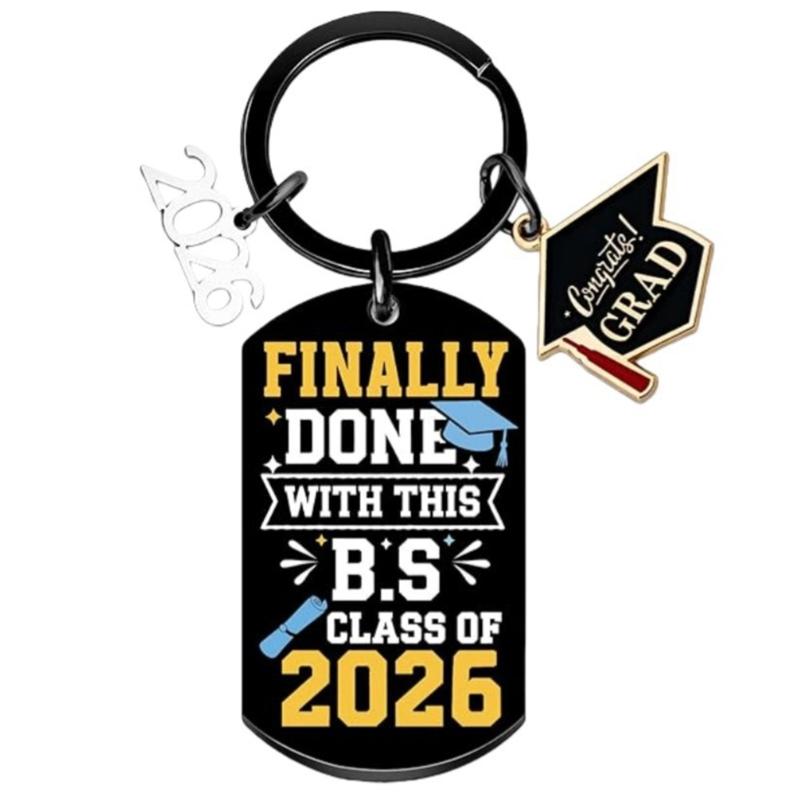 Stainless Steel Graduation Cap Keychain Bag Decoration For 2026 Commencement Academic Keepsake Graduation Gift