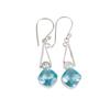 Sky Blue Topaz Gemstone 925 Sterling Silver Jewelry Handmade Hook Earrings 1.90" EE-46-9