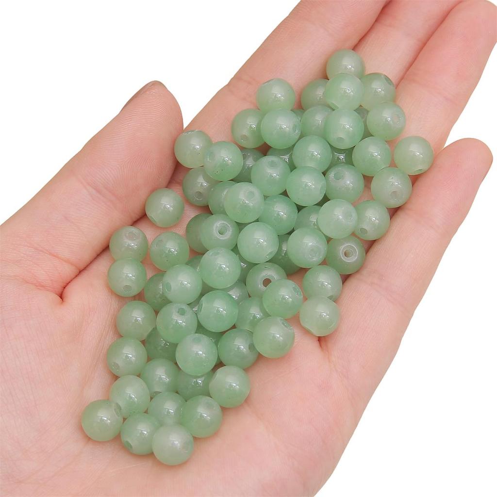 50-135 szt. Kryształowych szklanych koralików, galaretkowych, jednolitych kolorowych, imitujących kamień jadeitu, luźne koraliki dystansowe do wyrobu biżuterii