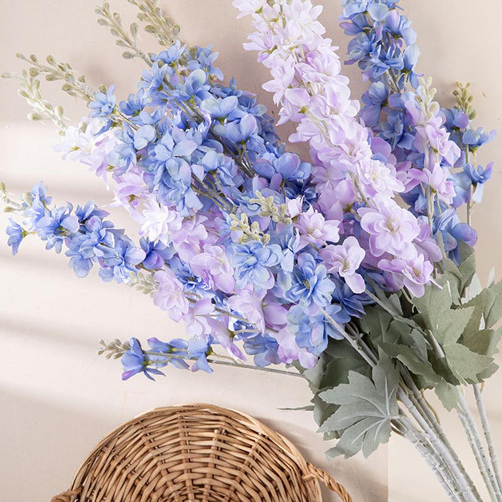 Fake Delphinium Flower Wedding Artificial Delphinium Fake Plants Wedding Bridle Bouquet Indoor Outdoor Home Kitchen Office Table