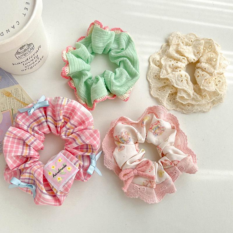 Children's Floral Lace Double-Layer Scrunchie Hair Tie