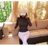 Women's Sheer High Neck Long Sleeve Korean T-shirt - Thin, Skin-friendly, Sexy Base Layer