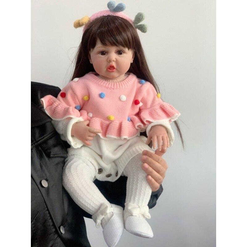 BZDOLL 24 tums Reborn Baby Naturlig Docka Med Tyg Kropp Mjuk Silikon 60cm För Tjej Vinyl Prinsessan Bebe Födelsedagspresent Dress Up Boneca