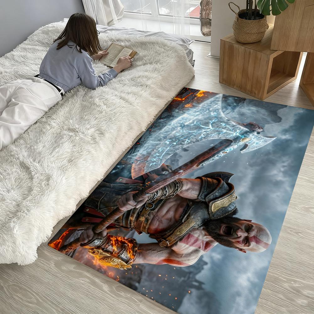 God Game War of Floor Mat Soft Thickened Absorbent Non-Slip Bedroom Living Room Door Mat Home Decor Flannel Rugs