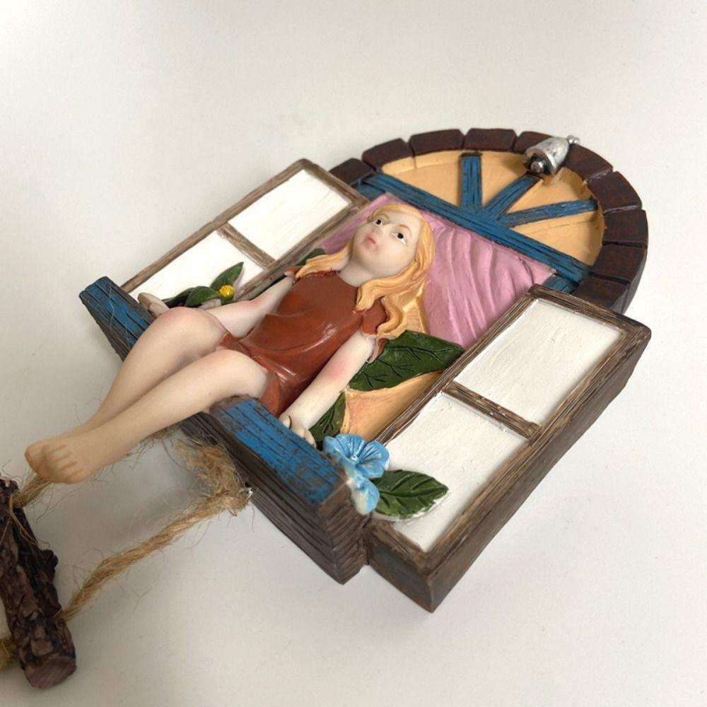 Handicraft Sitting Fairy Pendant Miniature Resin Fairy Statue Fashion Window Fairy Ornaments  Yard