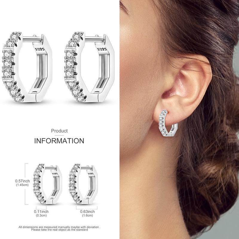 Boucles d'Oreilles Créoles en Argent 925 Zircon Coloré Boucles d'Oreilles Créoles Pavées Pour Femmes Filles Bijoux Cadeau