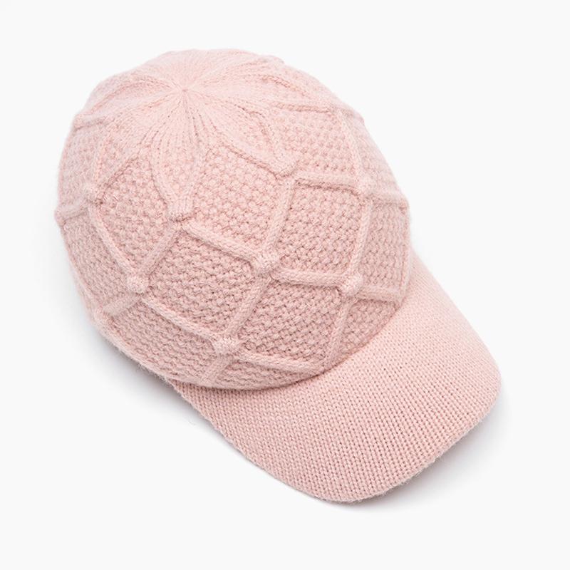 Damen Herbst Winter Gestrickte Wolle Baseballkappe Warme Kappe Outdoor Kältefeste Reitkappe