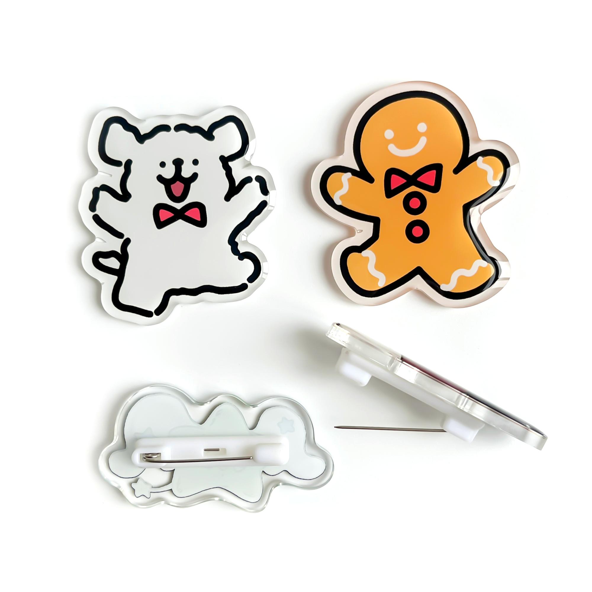 Custom Acrylic Brooch Cute Cartoon Transparent Acrylic Badge Pin DIY Brooch Acrylic Jewelry Pendant customize