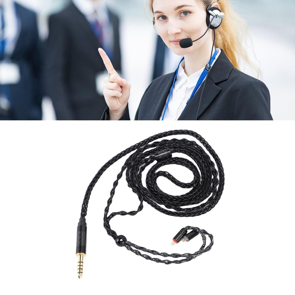 Cable Fit for KZ ZST AS10 ZSR Earphone 4.4mm Balanced Male To 2 Pin 0.78mm 16 Core Silver Plated OFC