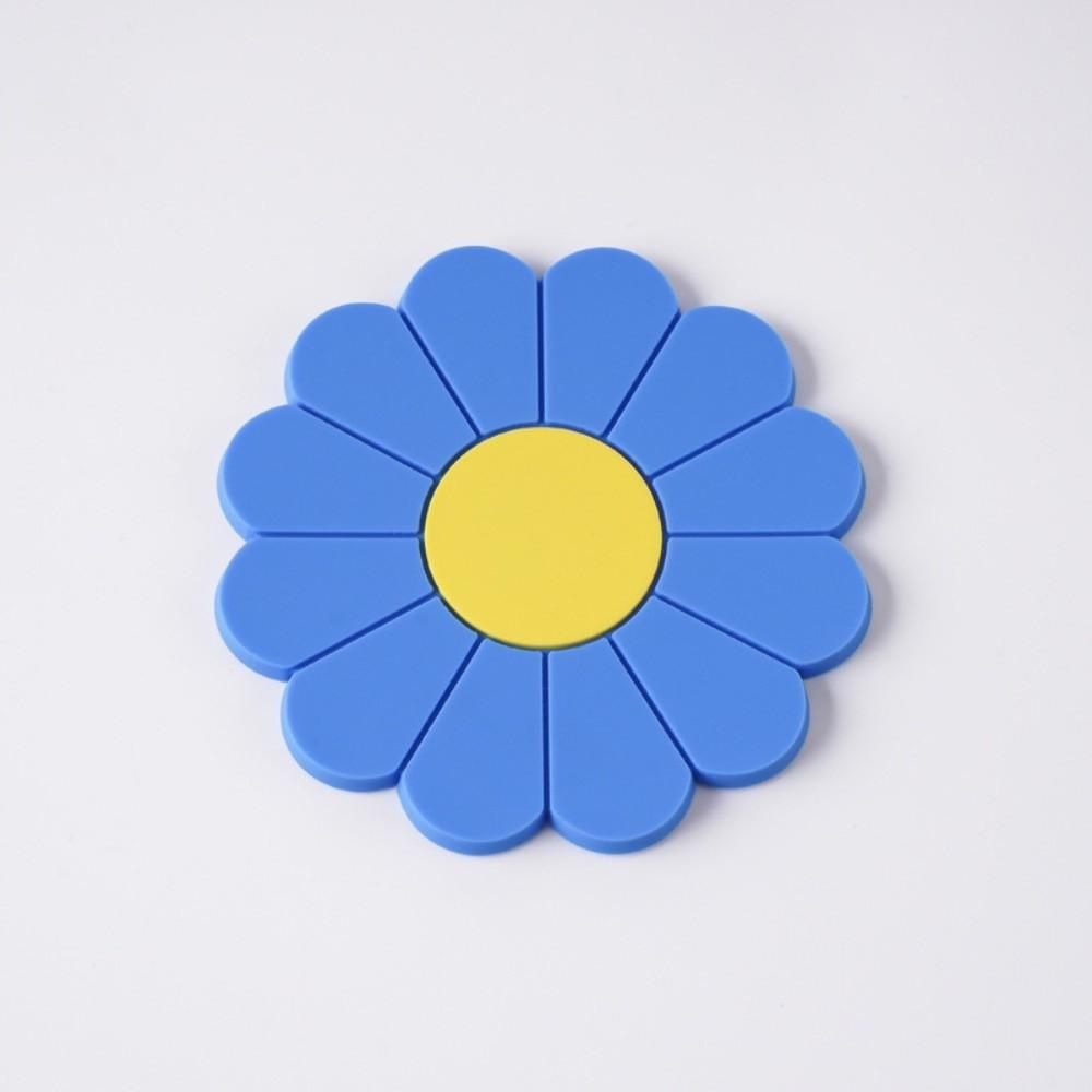 Anti-slip Cup Holder Mat Flower Cup Coaster Round Daisy Silicone Cup Pad Dining Table