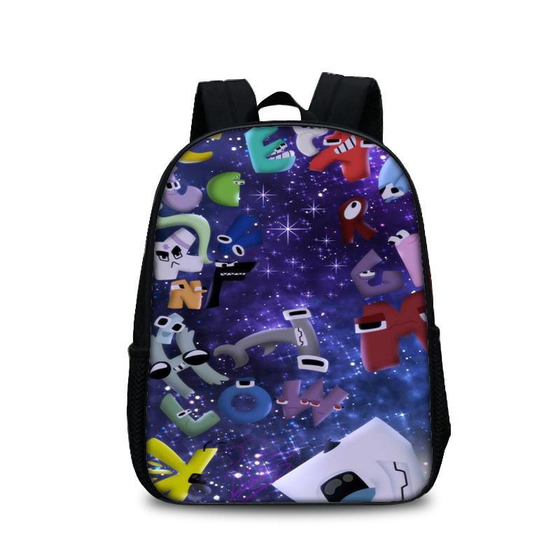 Zaino Alphabet Lore Per Studenti Borsa Scolastica in Nylon con Tasca Frontale e Spallacci Regolabili