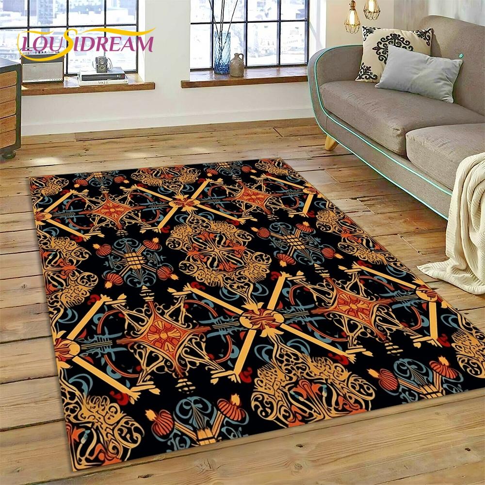 

3D індицький перський богемський квітковий килим із квітковою мандалою для спальні, вітальні, домашнього дивана, дитячий великий декоративний килимок 120cm x 160cm