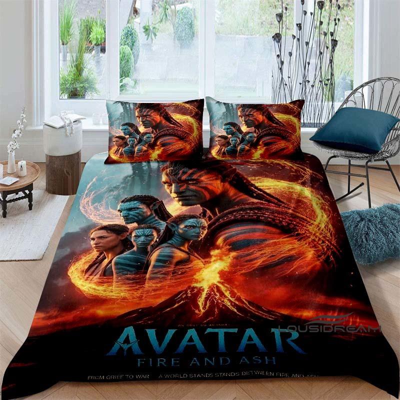 The Avatar: The Way of Water Print Bedding Set Includes 1 Duvet Cover and 2 Pillowcases, Offering Luxurious Comfort.