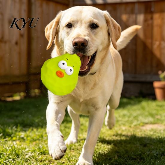 Durable Pet Teething Toy Squeaky Pear Dog Toy, Latex Chew Puppy Training Interactive Fetch Teeth Cleaning for Aggressive Chewers Anxiety Relief
