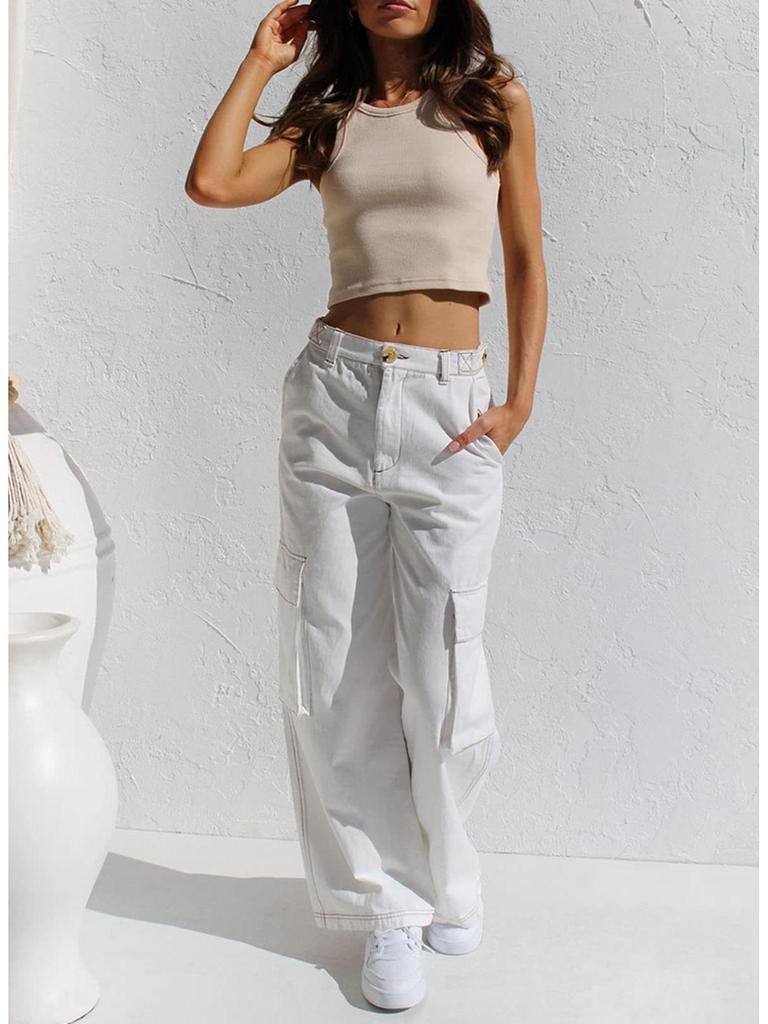 Women's Multi-pocket Workwear Denim Jeans - European and American Style