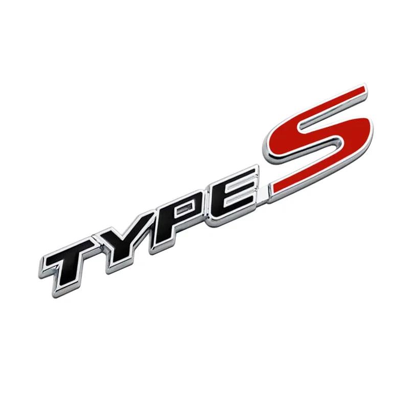 FIQ1 3D Metal Types Type S R Logo Letters Car Trunk Badge Decal For Honda S Fit City Civic Accord CRV HRV Emblem Sticker Accessories