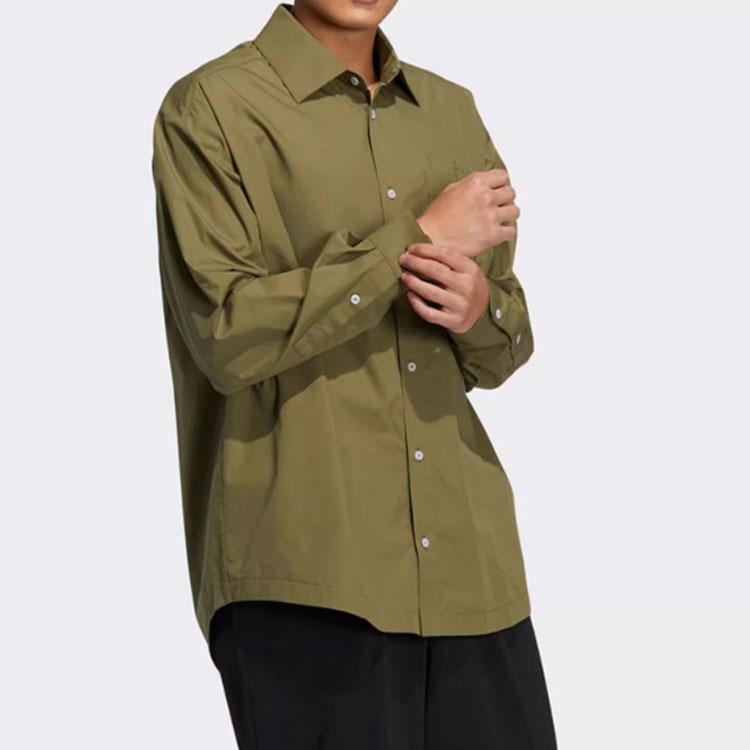 Adidas Originals Speed Shirt Long Sleeve Moisture Wicking Casual Polo Men Shirts Olive HU1232