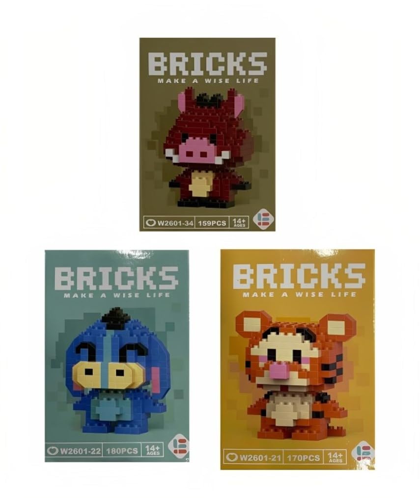 

Вкусные Детские Товары Микро Мини Строительные Блоки Набор Анимированных Персонажей 500 Возрастов Игрушка Подарок для Детей и Взрослых (Сверх штук) 14+, (Кабан, Осёл, Тигр)