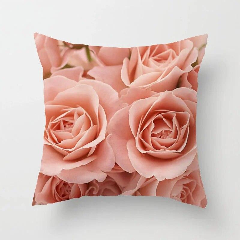 Pink Rose Sofa Pillowcase Cushion Cover     Bed Home Living Room Car Office