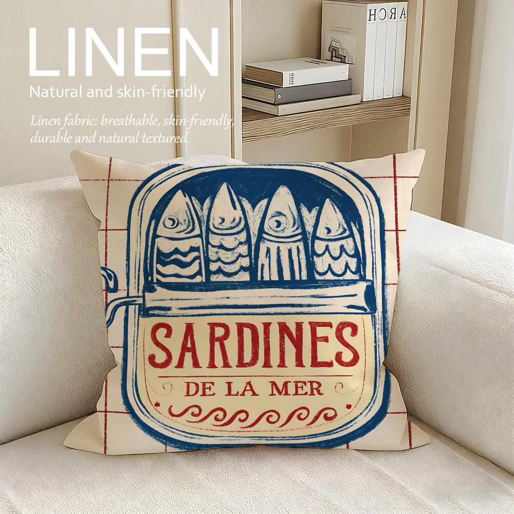 Object Sardine Can Cushion Cover Pillowcase Set Pcs x x Breathable Washable Sofa Cushion Cover