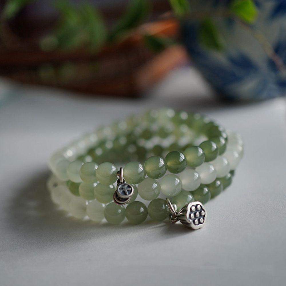 

Градиентный цвет Зеленый женский браслет-цепочка для рук Браслеты в корейском стиле Браслеты из бисера