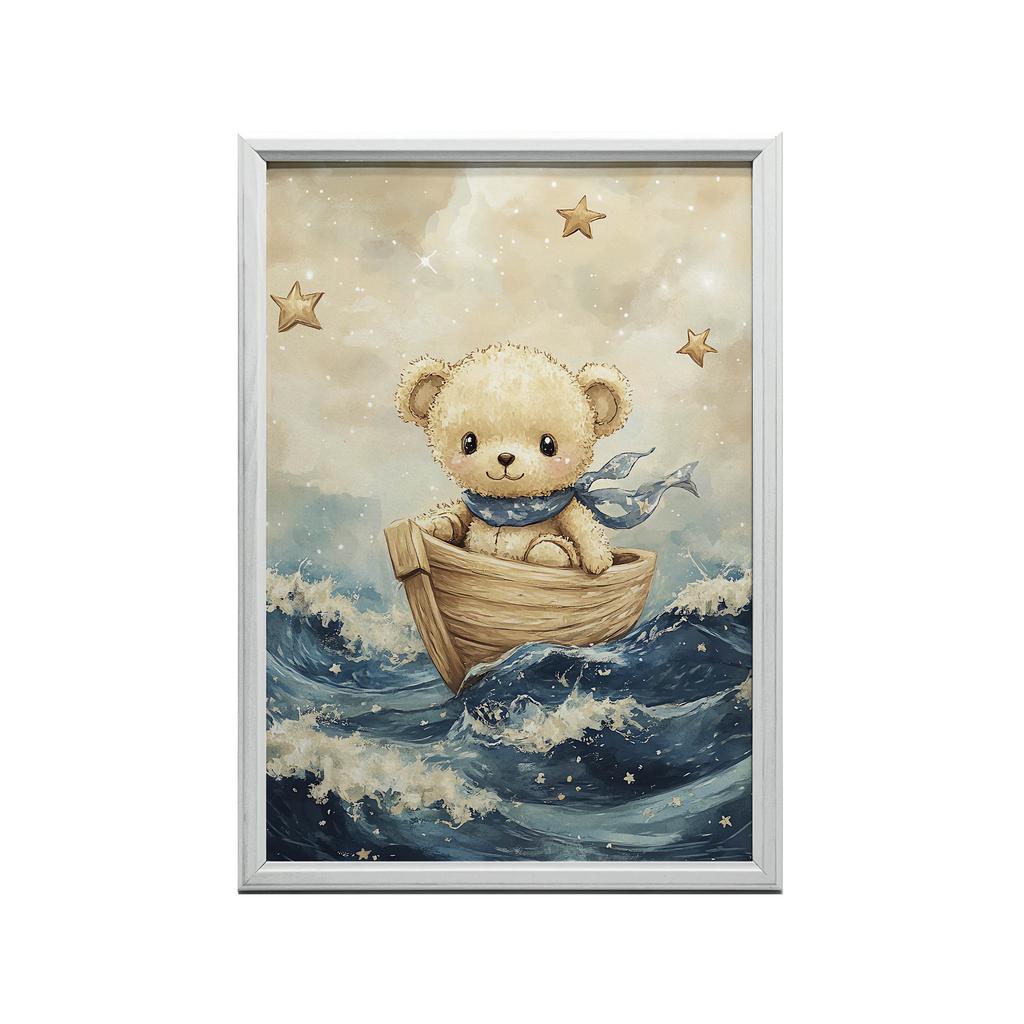 Poster Nalle i Łódź Poster Nalle i Łódź, 30X40 cm, Träram Ljus Ek, Matt Papper 230 gsm