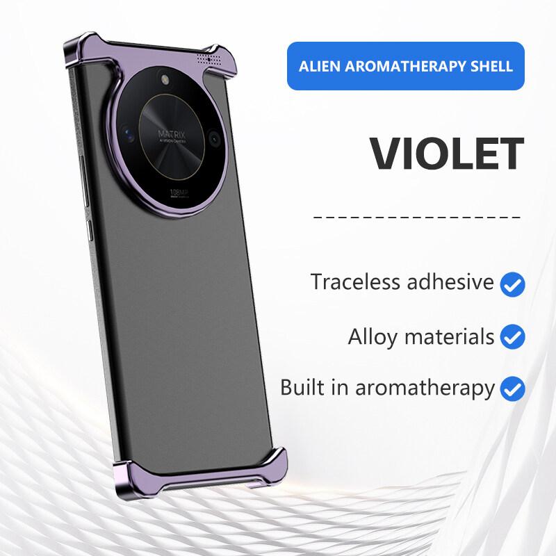Luxury Irregular Aluminum Alloy Shockproof Phone Case for Huawei Honor X9B X9C X50 X60 Pro Magic6 Lite 9 - Reinforced Bumper with Aromatherapy Design
