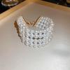 Ornaments Pearl Four Layer Necklace Fashion Jewelry Wide Cuff Bangles Versatile Bracelets Set  Gift