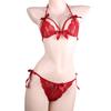 Domila Erotic Underwear Sexy Lace Temptation Three-point Bra Underwear Women's Transparent Pajamas Set Wholesale