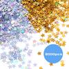 8000Pcs Star Confetti, 6 mm Stars Sequ for Table, Gold and Multicolor Star Confetti for Birthday Wedding Party Festival Decorations