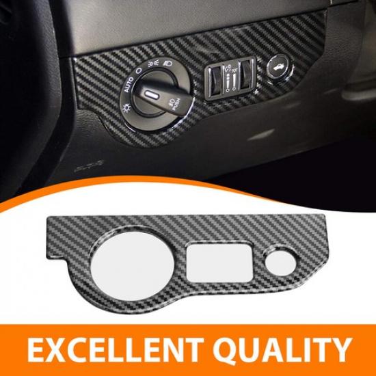 Compatible With Dodge Charger 2015+ Carbon Fiber Headlight Switch Button Cover