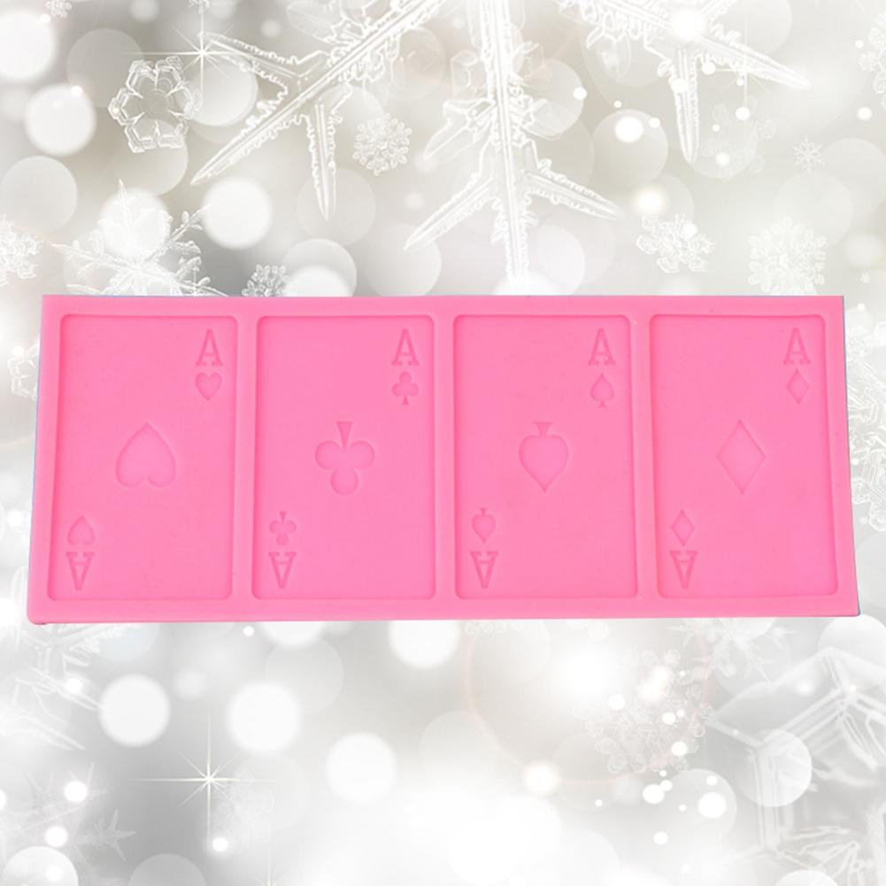 Poker Shape Cake Baking Cookie Chocolate Sugar Paste Food Silicone Mold Bakeware