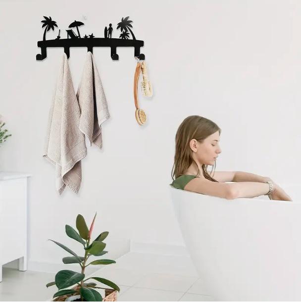 Wandmontierter Metall-Handtuch- und Kleiderständer für Schlafzimmer, Badezimmer oder Wohnzimmer
