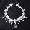 Women's New Hot Selling Lace Flower Chain Gift Jewelry Gothic Choker Beads Necklace White