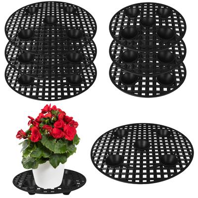 Plant Stands For Outdoors Heavy Duty Plant Level Pot Elevator 8'' 11'' Black Round Plastic Flower Stands Holder Risers For Garde