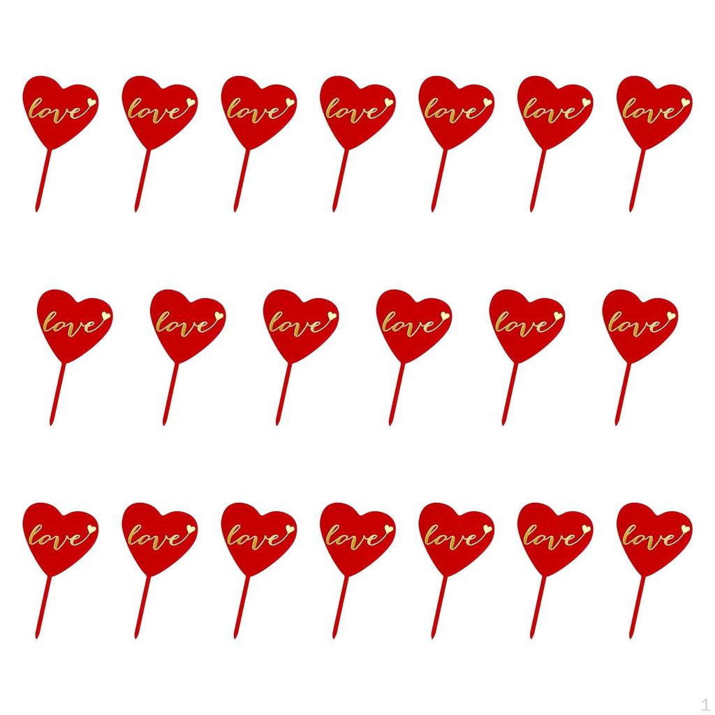 20 Stück Geburtstagstortenaufsatz Dekoration Liebesbrief Cupcake-Picker Schild für Babyparty