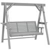 Three-Seater Wooden Swing Bench, Dark Grey