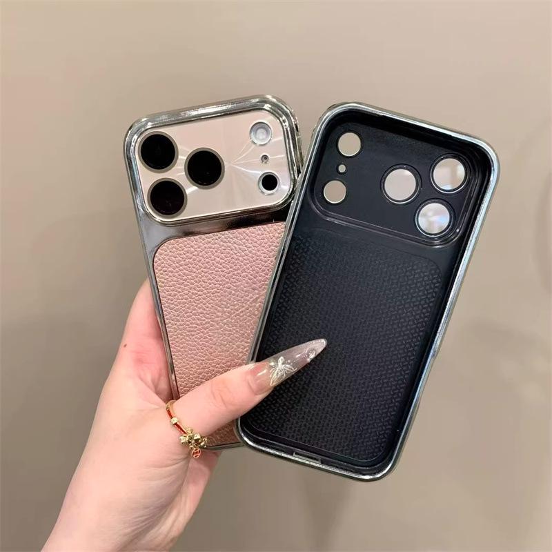 Aurora Lens Lychee Pattern Case for iPhone 17 Pro Max - Transforms Into Large Window, Apple 16 Protective Cover