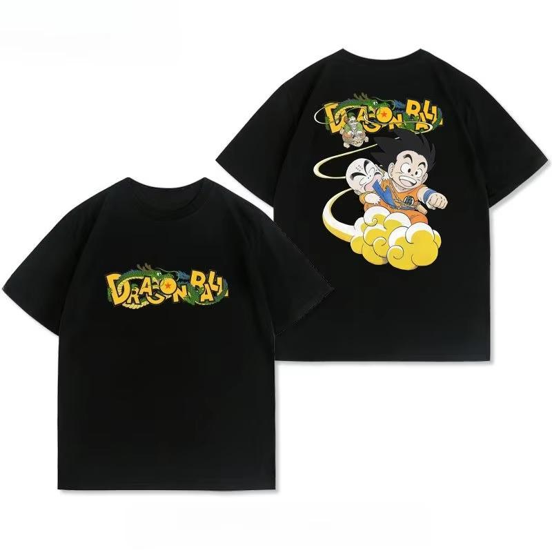 

2026 New Dragon Ball Goku Anime Collaboration Trendy Brand Summer Shortsleeved Tshirt for Men Pure Cotton Casual Wear S разноцветный