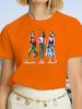 Three Woman Fashion Print T Shirt Harajuku 90s Ulzzang Black Tshirts Casual Round Neck Short Slee Top Tee Shirt,Drop Ship