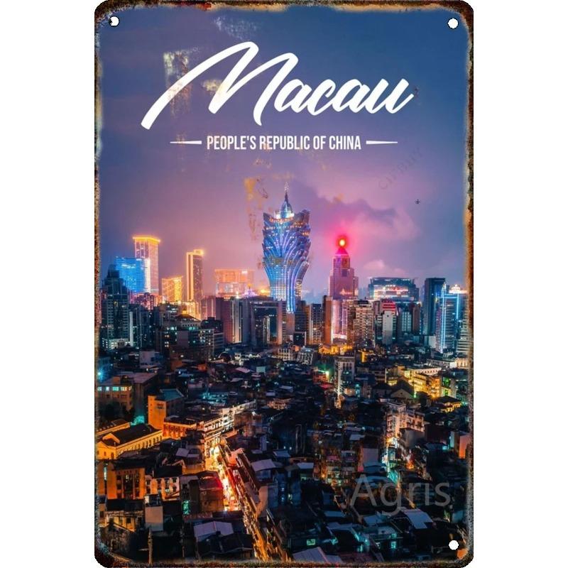 Cityscape Travel Metallschild, Urbanes Landschafts-Wanddekor 20x30cm