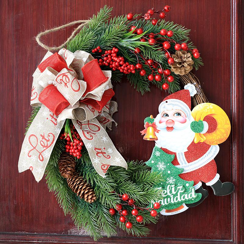 Handmade Christmas Wreath: Poria Vine Circle for Window Display or Door Hanging in Hotels and Malls