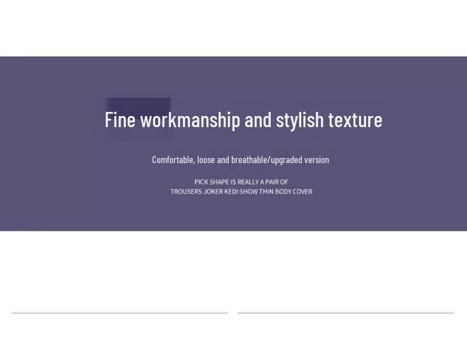 2025 Petite High-Waisted White & Gray Striped Wide-Leg Sweatpants - Autumn/Winter