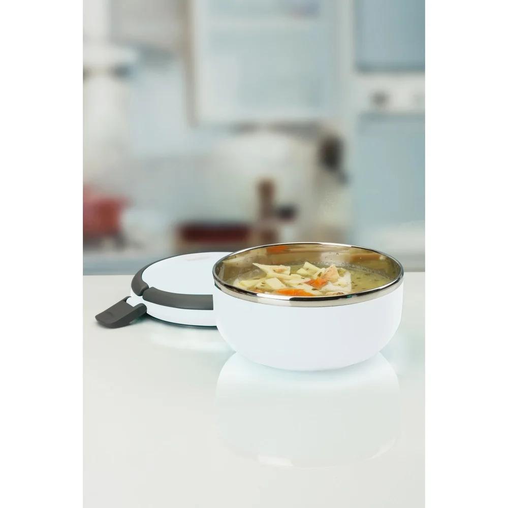 2 Compartment Stainless Steel Lunch Box Vacuum Seal Food Storage Container Dishwasher Safe Portable Lunch Carrier Unisex Ideal
