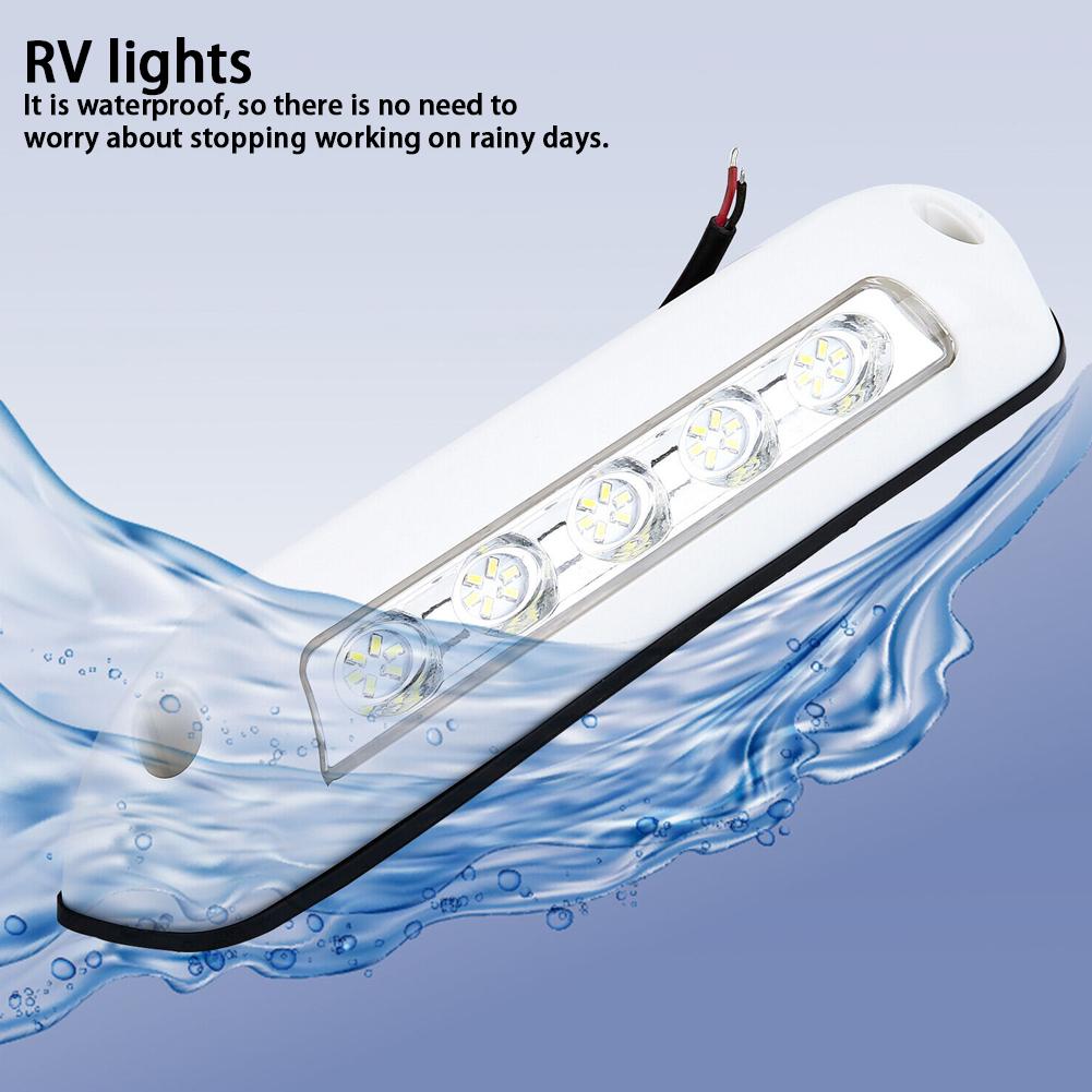 12V Motorhome Caravan Interior Wall Lamps 6000K Waterproof Light Bar 10LED RV Van Camper Exterior Lamp Universal RV Accessories