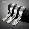 Five Beads Stainless Steel Watch Strap 18mm 20mm 22mm Universal Watch Bracelet Folding Clasp Watchband for Men Women Accessories