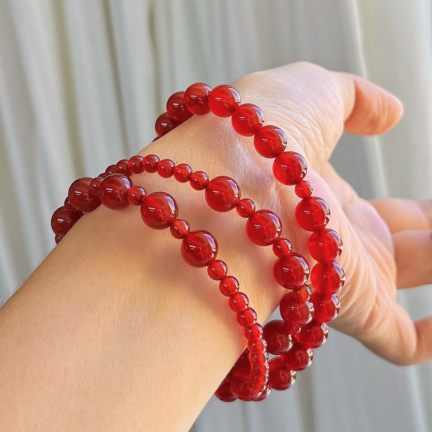 Retro Natural Chalcedony Gypsy Design Sense Multi-Circle Bracelet Bracelet