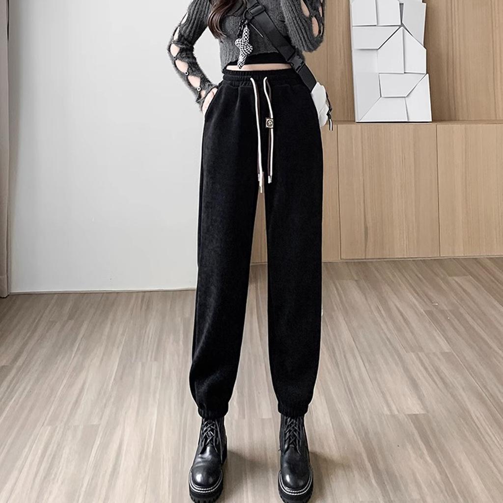 Spring Outerwear Sports And Casual Pants, Loose Fitting Leg Binding Sweatpants, Comfortable Pants For Women