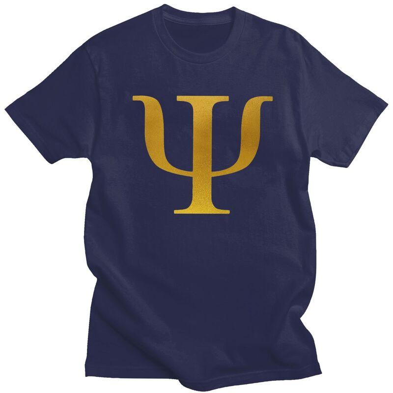 

Custom Classic Gold Psychology Symbol T Shirts Men Psychologist Teacher Gift Tee Tops Pure Cotton Slim Fit Tshirt 4XL