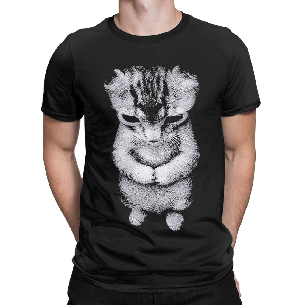 Mens TShirts Funny Cute Sad Crying Cat Meme Amazing 100 Cotton Tees Short Sleeve El Gato Munchkin Kitten Art T Shirt Clothing